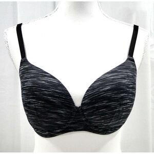 Victoria's Secret PINK‎ Wear Everywhere Lightly Lined Bra Size 34D Black Grey